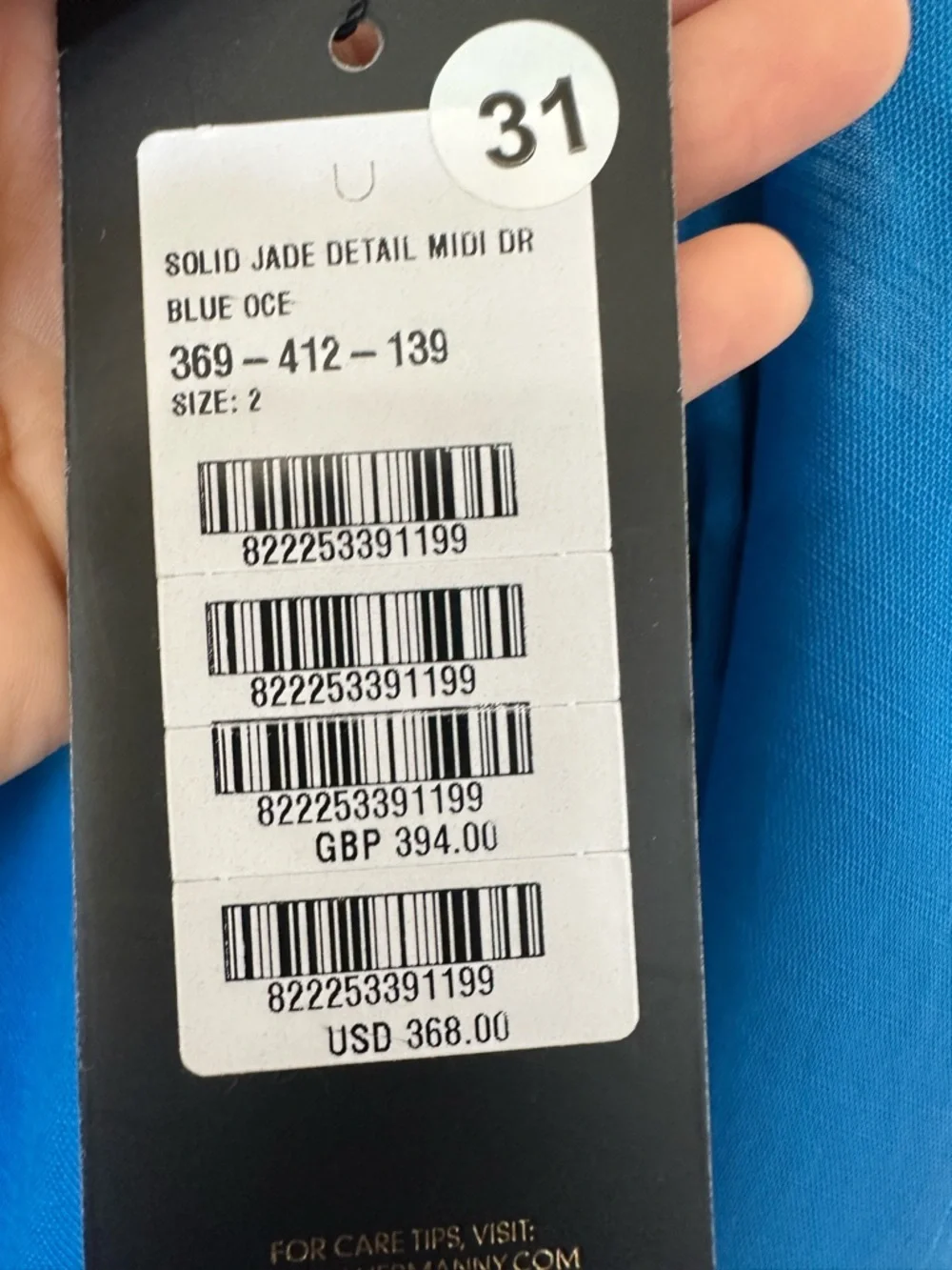 NWT Vix Paula Hermanny Blue Linen Blend off the shoulder Maxi Dress, Size 2 - Picture 5 of 9